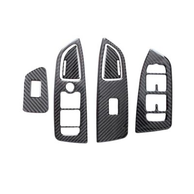 Carbon Fiber Window Glass Lift Button Trim Switch Cover Door Armrest Panel Sticker for Volvo S90 S90L 2017-2019 LHD Accessories Kits