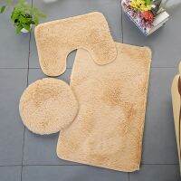 3 Piece Bathroom Rug Set Includes Bath Rug Contour Mat and Toilet Lid Cover Machine Washable Super Soft Microfiber