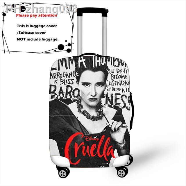 disney-movie-cruella-de-vil-thicken-luggage-suitcase-protective-cover-protect-dust-bag-trolley-cover-travel-accessories