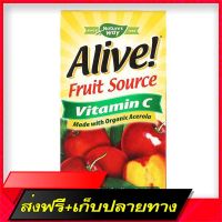 Fast and Free Shipping Natures Way, Alive! Vitamin C, 120 VCAPS Ship from Bangkok