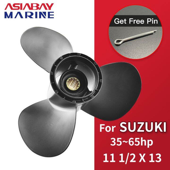 Elica Per Suzuki Fuoribordo DT40/DF40/DT50/DF50 - 11.5x13, Alluminio, 13 Denti, Destra - Foto 11