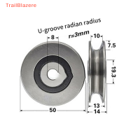 TrailB รอกม้วน R5ลูกปืนแบบหมุน8x50x13-14 R3 รูรับแสงร่องรูปตัวยูแกนเหล็กกล้าไร้สนิมปลอกเชือกเหล็ก