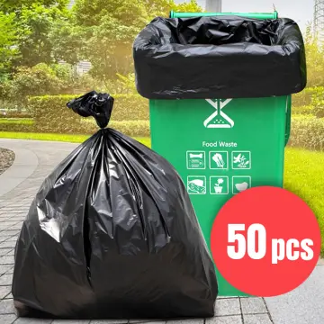 50Pcs/Roll Rubbish Bag Universal PE Disposable Black Waste Rubbish Garbage  Bag for Office Trash Bag