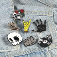 Punk style brooch magic wizard cranio vampire rose button pin denim jackets brooches badge gifts gothic dropshipping