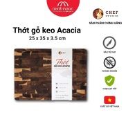 Thớt gỗ keoChef Studio chữ nhật size 25 x 35 x 3.5cm, Dùng bằm, chặt, thái