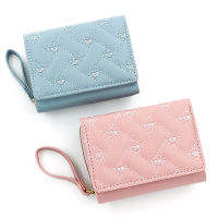 Purse Card Holders Female Wallet Wallet Hasp ID Holder Leather Passport Bag Embroidered Wallet Love Heart Wallet
