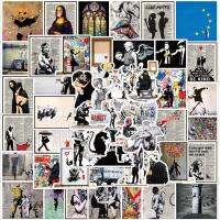 Banksy สติกเกอร์ศิลปะสติ๊กเกอร์กราฟฟิตี Banksy 50ชิ้นสำหรับกระเป๋า DIY แล็ปท็อปสเก็ตบอร์ดสติ๊กเกอร์ติดจักรยานรถจักรยานยนต์