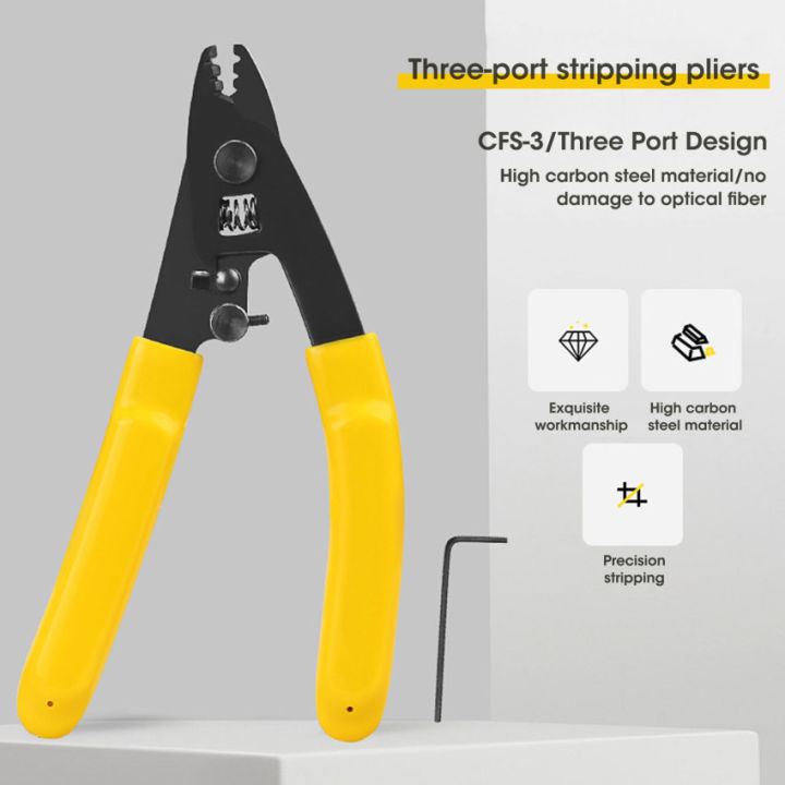 cfs-3คีมไฟเบอร์ออปติคอลผู้เปลื่องสามพอร์ตที่ที่ตัดลวดสำหรับเครื่องมือ-ftth-สายใยแก้วนำแสงคีมหนีบ