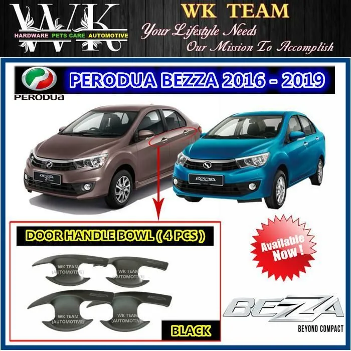 PERODUA BEZZA BLACK DOOR HANDLE BOWL ( 4 PCS ) | Lazada