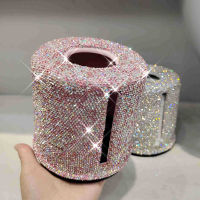 Luxury Tissue Holder Tissue Bling Diamond Round Paper Towel Dispenser Roll Toilet Paper Holder Home Toilet Accessories baño