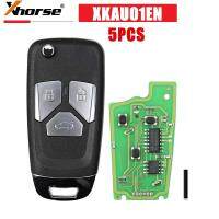 5ชิ้น/ล็อต XHORSE XKAU01EN VVDI Universal Flip มีสายรีโมทกุญแจสำหรับ AUDI 3ปุ่ม