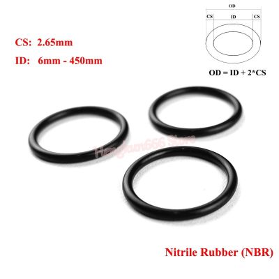 {Haotao Hardware} 10ชิ้นสีดำ NBR O แหวนปะเก็น CS 2.65มิลลิเมตร ID 6มิลลิเมตร450มิลลิเมตร NBR รถยนต์ไนไตรล์ยาง O แหวน Spacer น้ำมันต้านทานปิดผนึกเครื่องซักผ้า