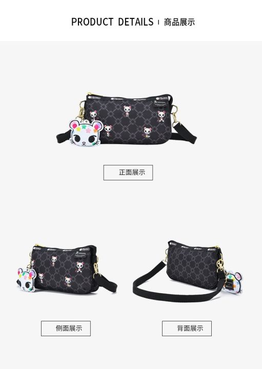 lesportsac-2023-tokidoki-ร่วมแบรนด์กระเป๋าสะพายข้างแฟชั่นสนุกพิมพ์กระเป๋าสะพาย4346