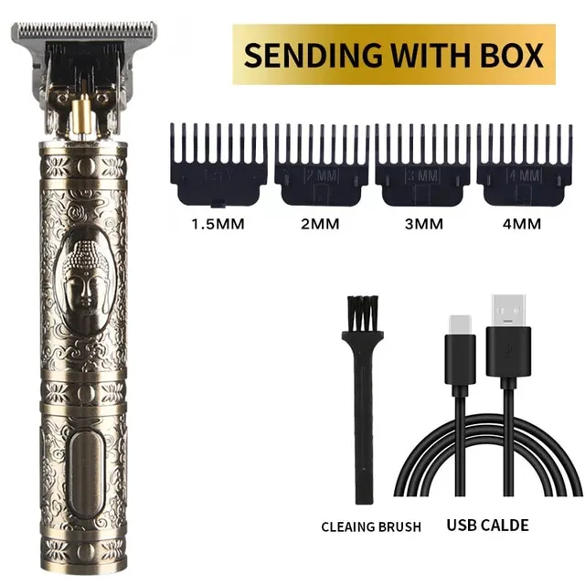 5 Electric Barber T9 Upgraded LCD Rechargeable Retro Oil Head Carving