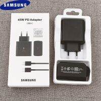 [KOLT Digital] Samsung 45W Charger Eu/us/uk Super Fast Charging Adapter Dual Type C Cable For Galaxy S22 S21 S20 Plus Note 20 10 Ultra A72 A92