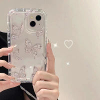 For iPhone 13 Pro Max iPhone Case Thickened TPU Soft Case Clear Case Airbag Shockproof Fantasy Butterfly Compatible with For iPhone 11 pro max