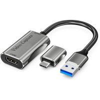 USB 3.0/Type C Video Capture Card 1080P 60fps 4K HDMI-compatible Video Grabber Box for Macbook PS4 Game Camera Recorder Adapters Cables