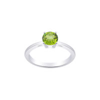 Silver thai Silver round peridot green stone ringsเครื่องประดับเงินแท้ แหวนพลอยเขียวเพอริดอทเงินแท้925Peridotแท้ธรรมชาติสีเขียวตอง