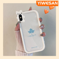 YIWESAN เคสสำหรับ iPhone X Xs Xr Xs Max ใบเมเปิลของที่ระลึกซิลิโคนใสเคสนิ่มป้องกันเลนส์หลายสีเคสมือถือกันกระแทกทนทานต่อการตกหล่นและรอยขีดข่วน