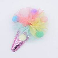 4Pcs Colorful Mesh Chiffon Ball Patches Ice Cream Applique for DIY Clothes Shoes Hat Headwear Hair Clips Decor Accessories  Furniture Protectors  Repl