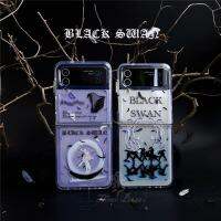 เคสโทรศัพท์สำหรับ Samsung Zflip 3 Zflip 4 Blackswan Anti ป้องกันแรงกระแทกและการตกจากที่สูงฝาครอบพื้นที่ Jimin JK