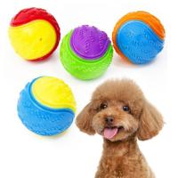 Dog Squeaky Toys Balls Strong Rubber Durable Bouncy Chew Ball Bite Resistant Puppy Training Sound Toy Teeth Clean Pet Supplies