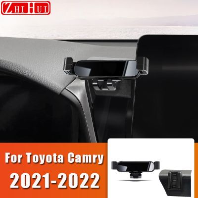 สำหรับ Toyota Camry 2012-2022 70 XV70 6Th 7Th 8แต่งรถที่จับโทรศัพท์มือถือที่ตั้งระบายอากาศที่วางมือถือในรถอุปกรณ์เสริมขาตั้ง