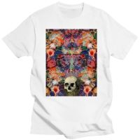 New Summer Men Short Sleeve Abstract Cycle of Life Art T Shirt Skull Hip Hop Boy Casual Tops Vintage Fashion Man White Tees XS-6XL