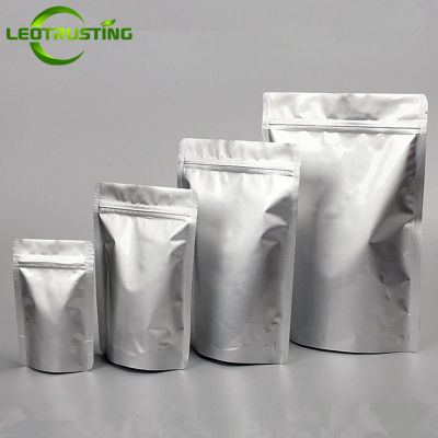 50pcs Stand up Aluminum Foil Zip Lock Packaging Bag Food Coffee Tea Nuts Secure Round Corner Intimate Light Proof Storage Bags
