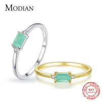 Modian Charm Luxury Real 925 Sring Silver Green Tourmaline Fashion Finger Rings For Women Fine Jewelry Accessories New Bijoux