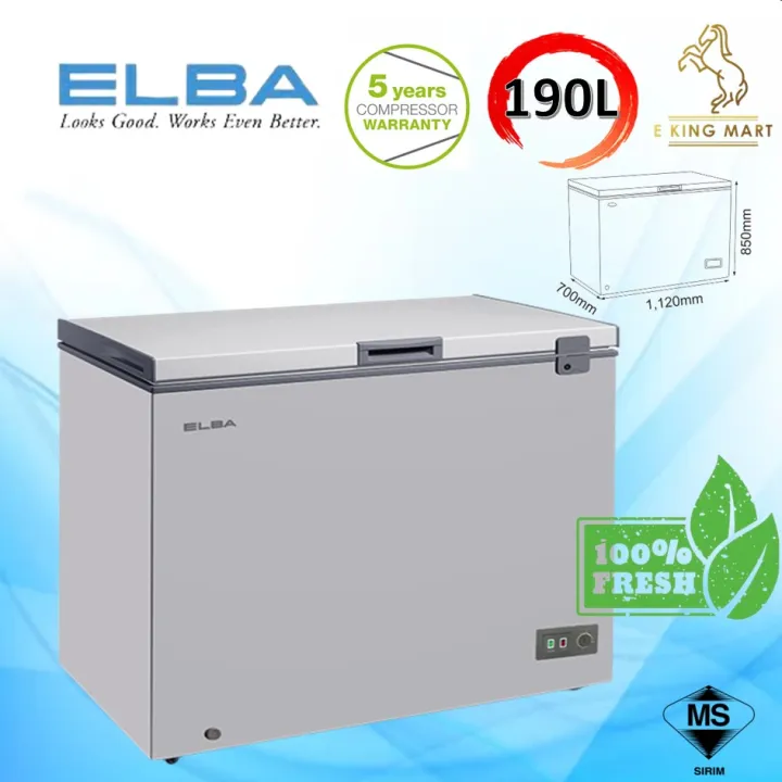 ELBA 190L Chest Freezer ARTICO EFE1915(GR) Peti Beku Peti Sejuk Lazada