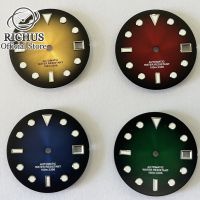 29Mm Balck Blue Green Yellow Watch Dial Luminous Fit NH35 Movement Fit 3 Oclock Crown 3.8 Oclock Crown