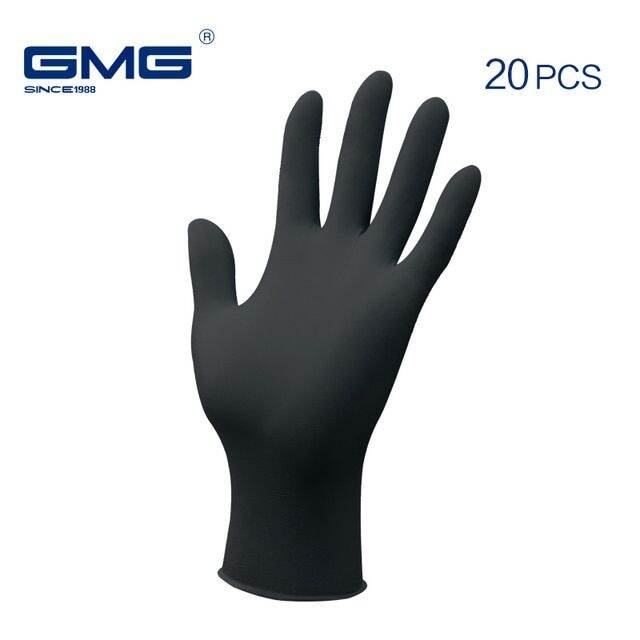 Gloves Nitrile Waterproof Work Gloves GMG Thicker Black Nitrile gloves