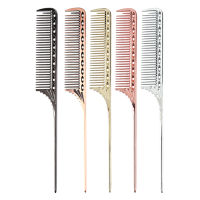 Hairbrush Space หวีผมอลูมิเนียม Professional Hairdressing Combs ตัดผมตัดผมตายแปรงผมตัดผมหวีเครื่องมือ Salon ~