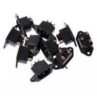 10 Pcs/Set AC 250V 10A 3-Pin Terminal IEC320 C14 Inlet Power Plug Socket Black