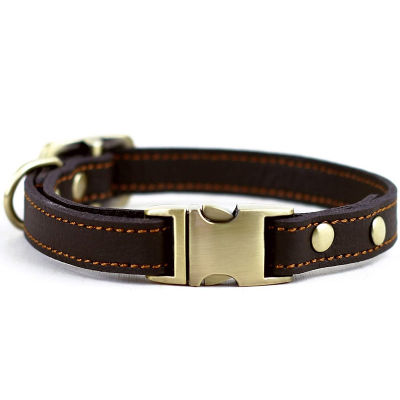 Benepaw Genuine Leather Dog Collar Quality Handmade Strong Comfortable Metal Buckle Pet Collar For Small Medium Large Dogs