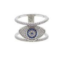 Blue Evil Eye Ring for Women Cubic Zirconia Female Ring with turkish Eye Jewellery Gift for the New Year Decorating midi kunckle