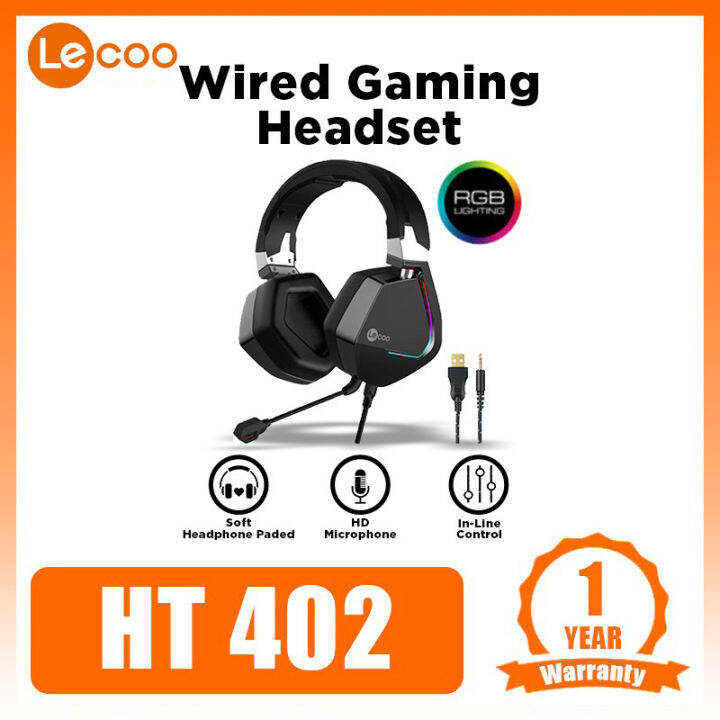 Lecoo HT402 Gaming Headset USB + Jack 3.5mm With RGB Lazada Indonesia