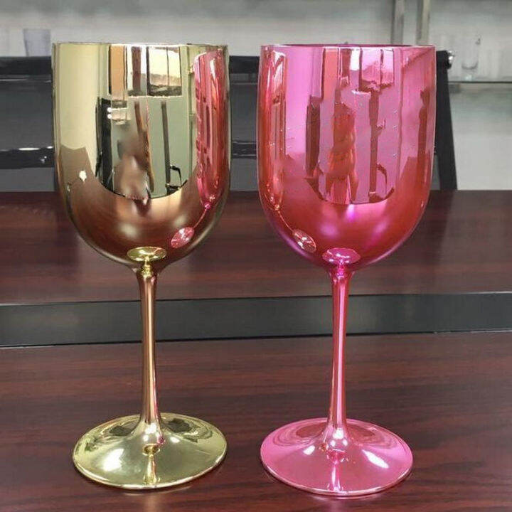 2pcs-wine-party-gold-champagne-coupes-cups-cocktail-champagne-glass-goblet-electroplated-plastic-shoot-glass