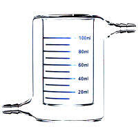 100มิลลิลิตรแจ็คเก็ตแก้วบีกเกอร์แจ็คเก็ตขวดปฏิกิริยาห้องปฏิบัติการ Chemiscal เครื่องแก้ว