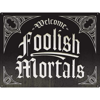 Jimin For Metal Signs Welcome Foolish Mortals, Halloween Tin Sign For Indoor Laundry Room Farm Bar Home Wall Decor New