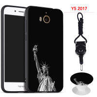 มาใหม่ล่าสุดสำหรับ Huawei Y5 2017เคสสำหรับหัวเหว่ยโทรศัพท์กรอบเคสซิลิโคนนิ่มที่มีรูปแบบเดียวกันกับขาตั้งโทรศัพท์และเชือก