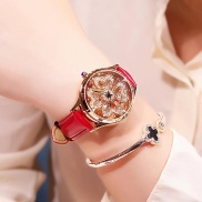 Đồng hồ nữ GUOU 6631 dây da cao cấp mặt xoay siêu đẹp đẳng cấp Tặng kèm
