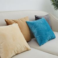 【Ready Stock】Fashion Soft Dutch velvet Solid color Cushion cover 40x40/30x50/45x45/50x50/60x60cm Nordic Throw pillow case Big Size for office sofa Chair Decor