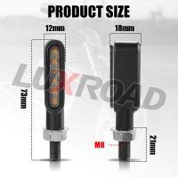 4Pcs LED รถจักรยานยนต์ Turn ไฟสัญญาณน้ำไหลไฟแสดงสถานะสีขาว Amber Blinker Flasher สำหรับ Yamaha Honda Kawasaki Suzuki