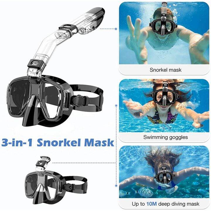 2x-snorkel-mask-foldable-diving-mask-set-with-dry-top-system-and-camera-mount-black