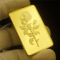 【Factory-direct】 upaxjl Mirates OZ Fine Gold Bar Gold Rose DesignBullion Bars พร้อมกล่องพลาสติกสำหรับตกแต่งบ้านและของขวัญ