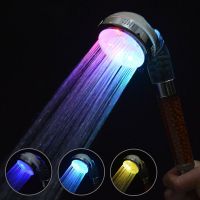 Pressurized Water Saving Big Rain LED Shower Head Baby Shower Filter Anion Temperature Sensor RGB Color  Rainfall Shower Head Showerheads