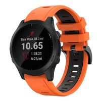 สำหรับ Garmin Forerunner 945 22มม. สายนาฬิกาข้อมือซิลิโคนกีฬาสองสี (สีส้ม + สีดำ) (ขายเอง)