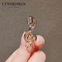 ★New★ Japanese Metal Mens Brooch Trendy Personality Microphone Pin Temperament Notes Creative Sweater Suit Accessories